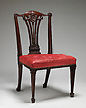 Side chair (one of a set of fourteen), Robert Adam (British, Kirkcaldy, Scotland 1728–1792 London), Mahogany, covered in modern red morocco leather, British