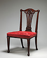 Side chair (one of a set of fourteen), Robert Adam (British, Kirkcaldy, Scotland 1728–1792 London), Mahogany, covered in modern red morocco leather, British
