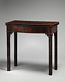 Card table, Mahogany, with deal and oak; green damask, British