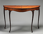 Side table, Satinwood and mahogany veneer, British