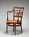 Armchair, After a design by Edward William Godwin (British, Bristol 1833–1886 London), Walnut, cane, British