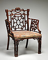 Armchair, Mahogany, needlework (modern), British
