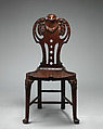 Pair of hall chairs, Mahogany, British