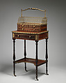 Table with book carrier (cheveret), Attributed to John McLean and Son, London, England (active ca. 1770–1815), Rosewood, gilt bronze, British
