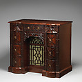 Kneehole writing table, Mahogany, mahogany veneer, gilt bronze, British