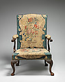 Armchair, Mahogany and tapestry, British