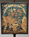 Pole screen, Mahogany, needlework, British