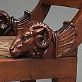 Armchair (part of a set), Charles Dixwell, Mahogany, leopard-skin upholstery original to the chair, British
