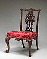 Side chair, Mahogany, modern damask, British
