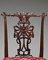 Side chair, Mahogany, modern damask, British