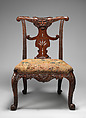 Side chair (one of a pair), Mahogany, British