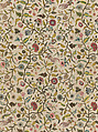 Coverlet, Silk and metal thread on cotton, British