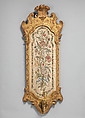 Pair of wall sconces, Gilt gesso on pine, gilt bronze and silk embroidery, British