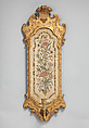 Pair of wall sconces, Gilt gesso on pine, gilt bronze and silk embroidery, British