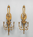 Sconce (one of a pair), Gilded wood and gesso, gilded brass, British