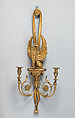 Sconce (one of a pair), Gilded wood and gesso, gilded brass, British