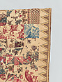 Pieced and quilted coverlet, Cotton, British