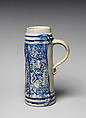 Tankard, Salt-glazed stoneware, German, probably Westerwald
