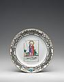 Apostle plate with inscription of Saint Phillip, Porcelain, with polychrome enamel, Chinese, made for export