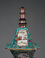 Vase with lid (one of a pair), C. J. Mason and Co. (British, 1826–1848), Earthenware with transfer-printed and enamel decoration, British, Fenton, Staffordshire