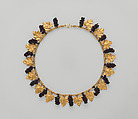 Archaeological revival necklace, Castellani, Gold, glass, Italian, Rome