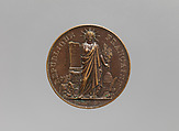 Medal Awarded to French Civilian Pigeon-Keepers (Colombiers civils), Medalist: Eugène-André Oudiné (French, Paris 1810–1887 Paris), Copper, French