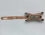 Pincushion and ribbon, Silk, British, probably Manchester