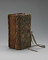 Bookbinding of repeat foliate pattern, Attributed to the weaving workshop funded by William Sheldon (Barcheston, Warwickshire and Bordesley, Worcestershire), Wool, silk, silver-metal-wrapped thread, containing a seventeenth-century printed book, British, possibly Barcheston or Bordesley