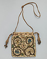 Bag, Silk and metal thread, British