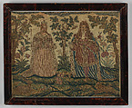 Portrait of William and Mary, Silk thread on linen (?), British