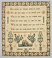 Sampler, Silk on wool canvas, British