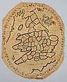 Embroidered map sampler, Silk and chenille on silk, British