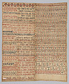 Sampler, Cotton on linen, British