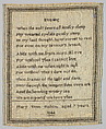 Sampler, Silk on wool canvas, British