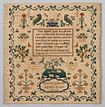 Sampler, Silk on wool canvas, possibly British