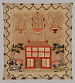 Sampler, Silk and wool on linen canvas, British