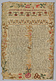 Sampler, Silk and wool on wool canvas, British