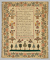 Sampler, Silk on wool canvas, British