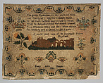 Sampler, Silk on wool canvas, British
