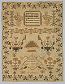 Sampler, Silk on wool canvas, British