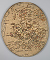 Embroidered map sampler, Silk embroidery on wool, British