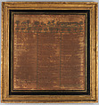Sampler, Silk on cotton, British