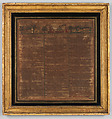 Sampler, Silk on cotton, British