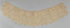 Collar, Needle lace, reticello, punto in aria, British or Netherlandish