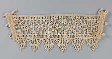 Cuff (one of a pair), Bobbin and needle lace, Italian