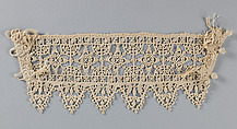 Cuff (one of a pair), Bobbin and needle lace, Italian