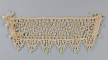 Cuff (one of a pair), Bobbin and needle lace, Italian