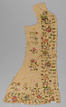 Panels for a waistcoat, Silk embroidered on linen, British