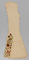 Panels for a waistcoat, Silk embroidered on linen, British