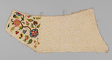 Panels for a waistcoat, Silk embroidered on linen, British